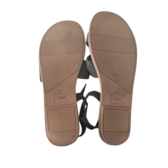 Toms Women's Sicily Black Leather Strappy Slingback Sandals Size 9 - Picture 11 of 11